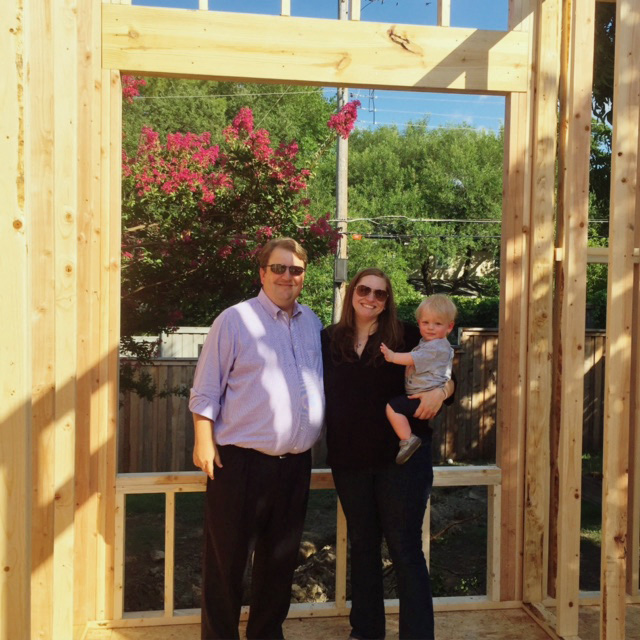 First walls to go up in the new addition